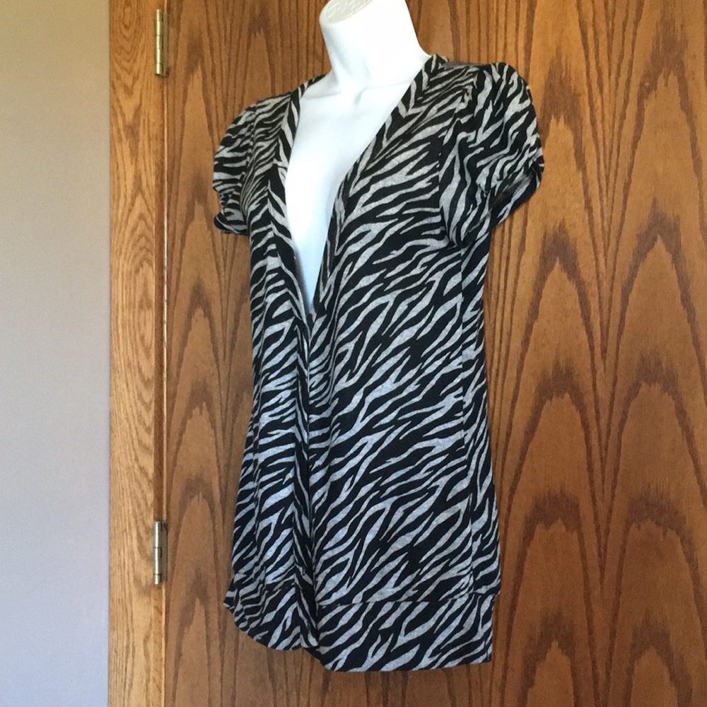 Zebra Print Button Down Jacket - image 1